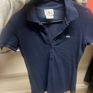 Lacoste short sleeve navy polo. Size 38.